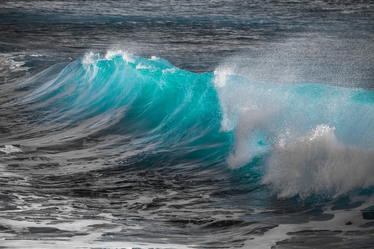 wave, water, spray